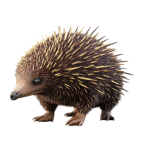 A detailed image of an echidna mammal, Isolated on Transparent Background png