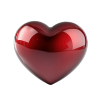 A Shiny Red Heart Shaped Object Isolated on Transparent Background png