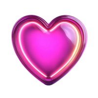 Pink Neon Heart Glowing Brightly Against Dark Background png