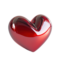 A Shiny Red Heart Shape Abstract Image Isolated on Transparent Background png