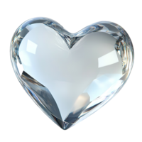 A Crystal Clear Glass Heart Shape Object Isolated on Transparent Background png