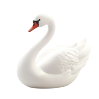 Elegant White Swan Figurine Isolated on Transparent Background png