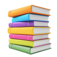 A Stack of Colorful Books Ready for Reading Isolated on Transparent Background png