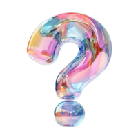 Colorful iridescent question mark with orb base Isolated on Transparent Background png
