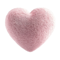 A fluffy pink heart shaped plush toy Isolated on Transparent Background png