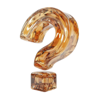 Amber Liquid Question Mark Abstract Design Isolated on Transparent Background png