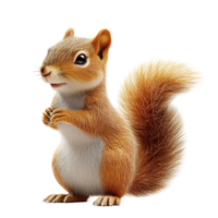 Adorable Red Squirrel Posing Isolated on Transparent Background png