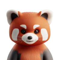 Adorable Red Panda Cub Portrait Close Up Isolated on Transparent Background png