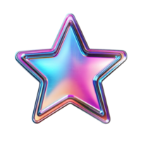Iridescent Star Shaped Metallic Object Isolated on Transparent Background png