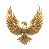 A Golden Eagle with Wings Spread Wide in Flight Isolated on Transparent Background png