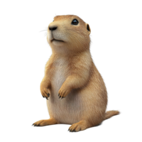 Adorable Prairie Dog Standing Tall Isolated on Transparent Background png