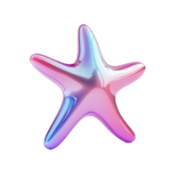 Iridescent Starfish Abstract Design Illustration Isolated on Transparent Background png