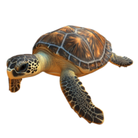 A Detailed Image Of A Magnificent Sea Turtle Isolated on Transparent Background png
