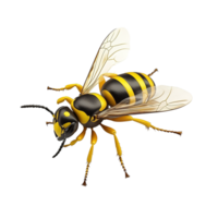 A Detailed Render of a Yellow Jacket Wasp Isolated on Transparent Background png