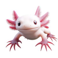 An Adorable Pink Axolotl Amphibian Poses For The Camera Isolated on Transparent Background png