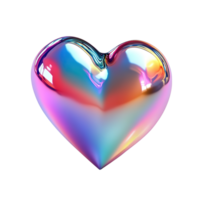 Iridescent Heart Shape Abstract Design Isolated on Transparent Background png