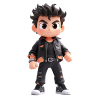 A 3D Rendered Boy Wearing Ripped Clothes png