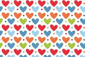 A colorful pattern with hearts background vector