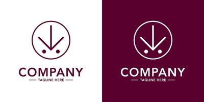 Two logos for a company with an arrow in the middle vector