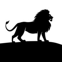 Lion silhouette flat style vector