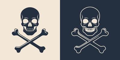Two different skull and crossbones icons vector
