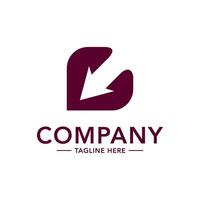 A logo for a company that has an arrow pointing down vector