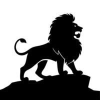 Lion silhouette flat style on white background vector
