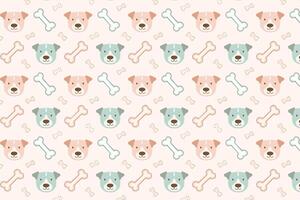 Dog pattern with bones and bones on a pink background vector