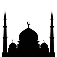 Mosque silhouette design in flat style vector