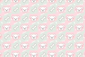 Pink and green dog bone pattern vector