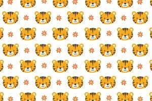A pattern with tiger faces on it vector