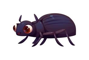 Cartoon funny beetle insect bug or pest character vector