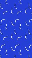 Abstract design featuring a blue background adorned with a pattern of white wavy lines memphis style video