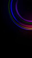 An Abstract Representation of Green Light circle Streaks Set Against a Deep Black Background video