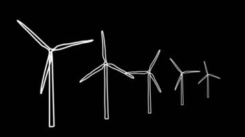 Doodle animated Clean Energy Wind Turbines Available in a Wide Variety of Different Sizes video