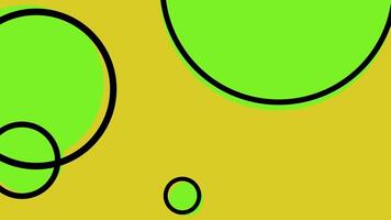 An Abstract Representation of Green Circles Set Against a Bright Yellow Background video