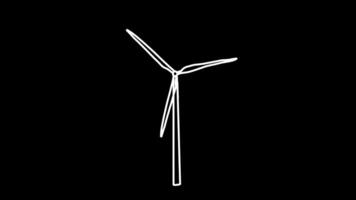 Hand-Drawn Doodle Windmill Animation Sustainable Energy and Renewable Power Animation sketch video