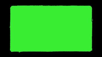 Green screen Old TV frame effect with static noise, distortion, and VHS interference video