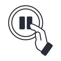 Pause icon.Editable stroke.linear style sign for use web design,logo.Symbol illustration. vector