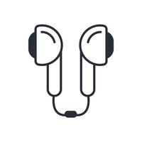 earphones icon.Editable stroke.linear style sign for use web design,logo.Symbol illustration. vector