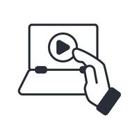 Play icon.Editable stroke.linear style sign for use web design,logo.Symbol illustration. vector