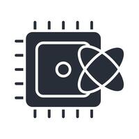 quantum computing icon flat vector