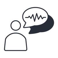 voice icon.Editable stroke.linear style sign for use web design,logo.Symbol illustration. vector