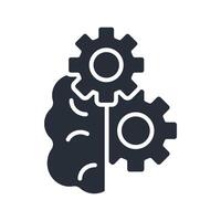 Brain icon.Editable stroke flat vector