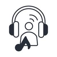 listening icon.Editable stroke.linear style sign for use web design,logo.Symbol illustration. vector