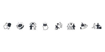 Altruism icon set flat vector