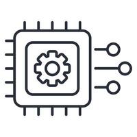 machine learning icon line vector