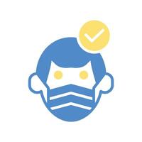 man with mask icon. colors vector