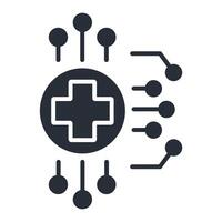 Ai Healthcare icon.Editable stroke flat vector