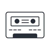 Cassette tape icon.Editable stroke.linear style sign for use web design,logo.Symbol illustration. vector